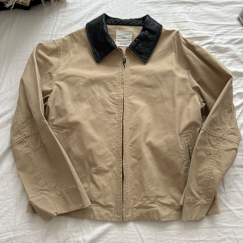Mango Tan Jacket with contrast collar